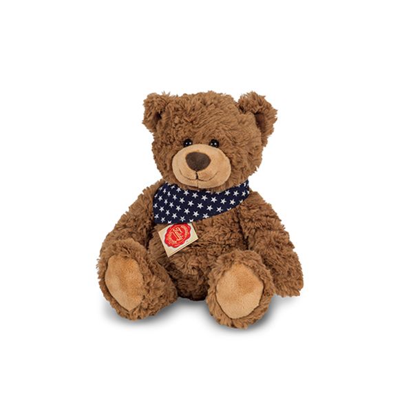 Oso de Peluche con Pañuelo Azul Estrellado – 30 cm | Hermann Teddy