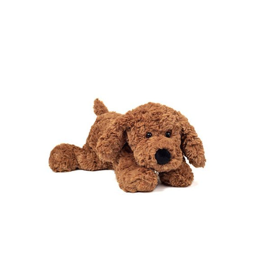 Perro Marrón de Peluche Tumbado – 28 cm | Hermann Teddy