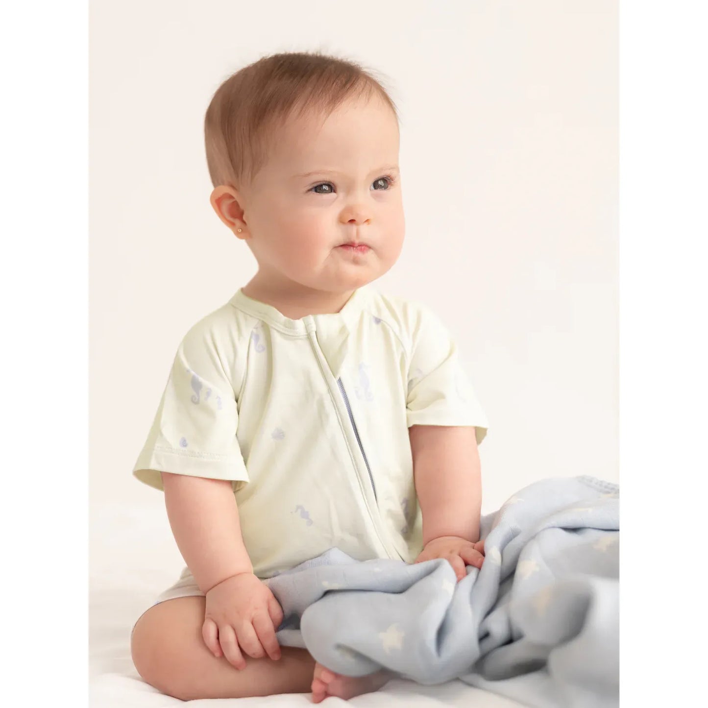 Pijama Corto Bambu con Cremallera Sea Horses – Lilulila