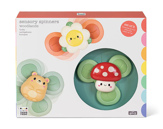 Set de 3 Spinners Sensoriales con Ventosa Woodlands - Tiger Tribe