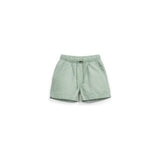 Pantalón Corto de Tela  Verde con Botón de Coco Decorativo – Play Up