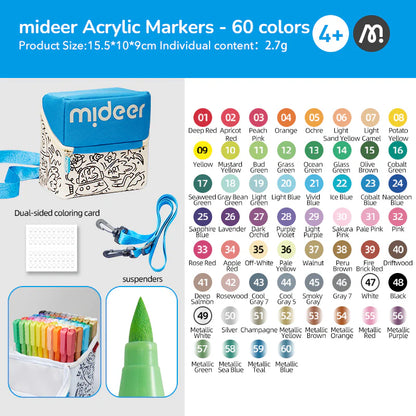 Brush Tip Acrylic Markers with Case – Mideer