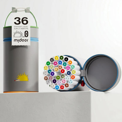 Rotuladores Acrílicos Líquidos Punta Doble – 36 Colores | Mideer