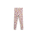 Leggings de canalé con flores  mostaza y granate | Play Up