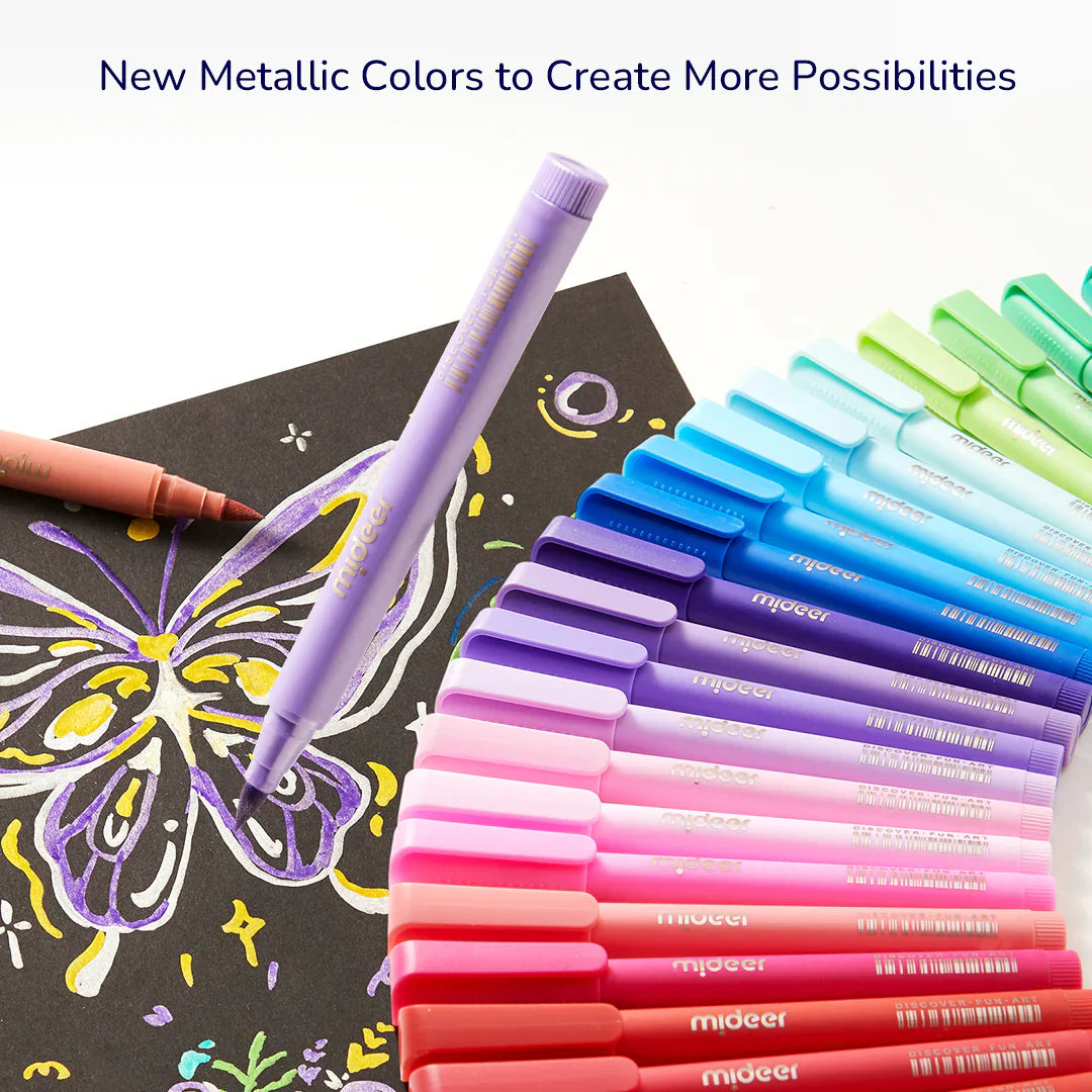 Brush Tip Acrylic Markers with Case – Mideer