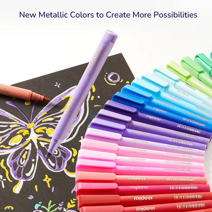 Brush Tip Acrylic Markers with Case – Mideer