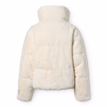 Chaqueta Acolchada de Pelo Sintético Blanco | MOLO