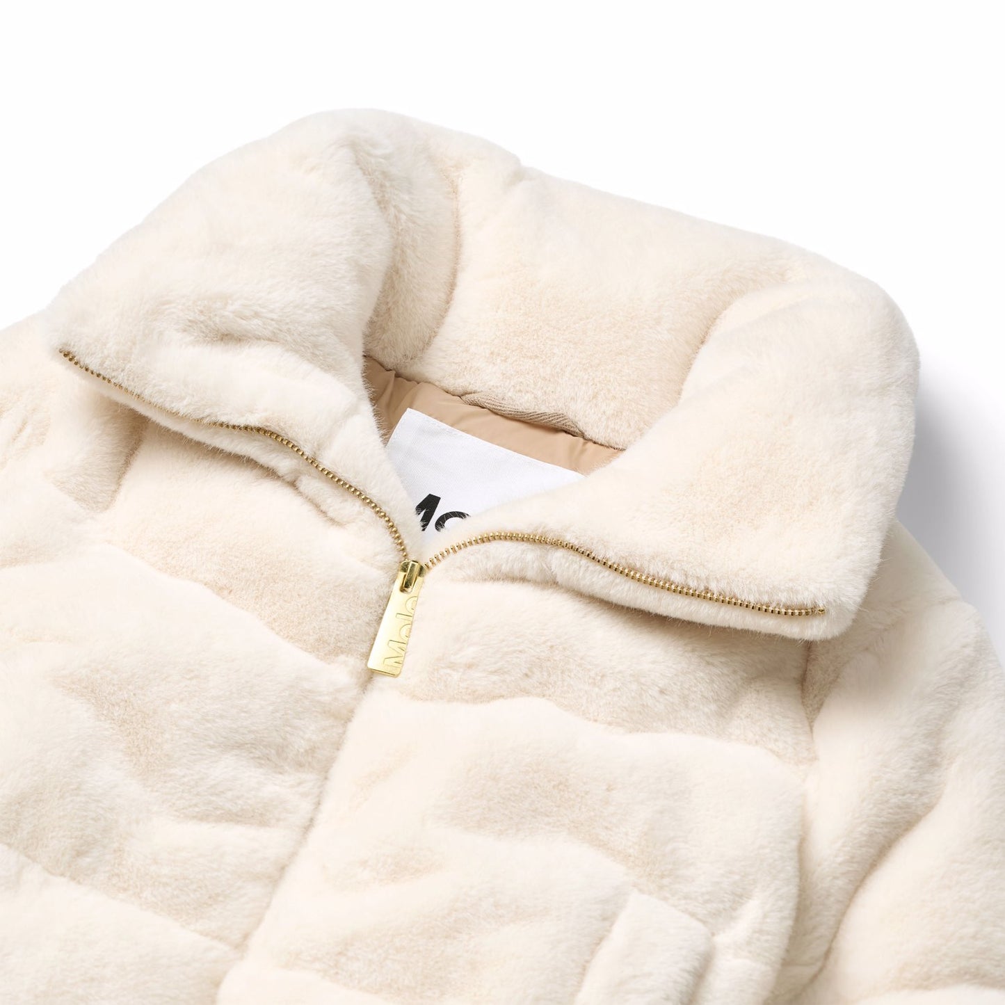 Chaqueta Acolchada de Pelo Sintético Blanco | MOLO