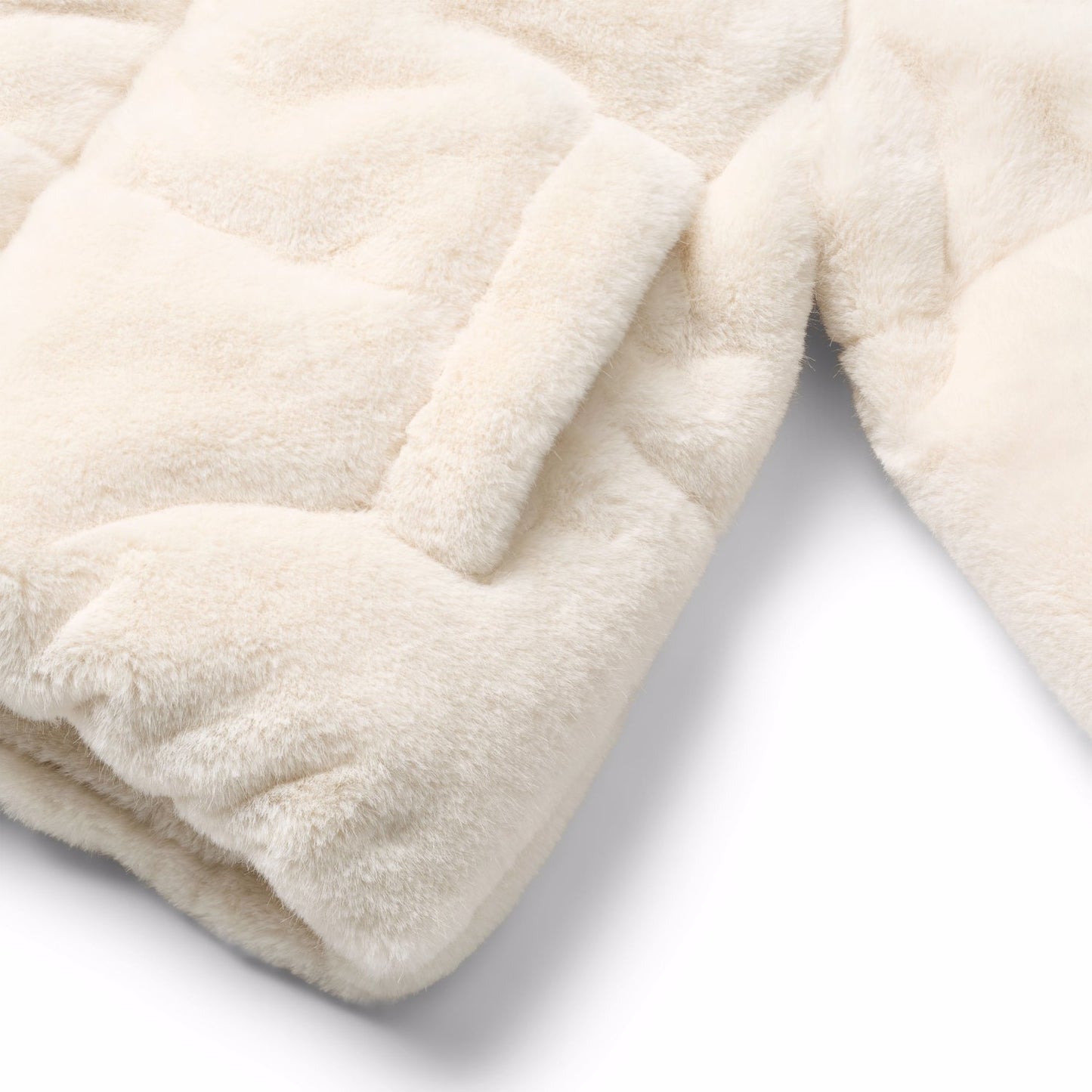 Chaqueta Acolchada de Pelo Sintético Blanco | MOLO