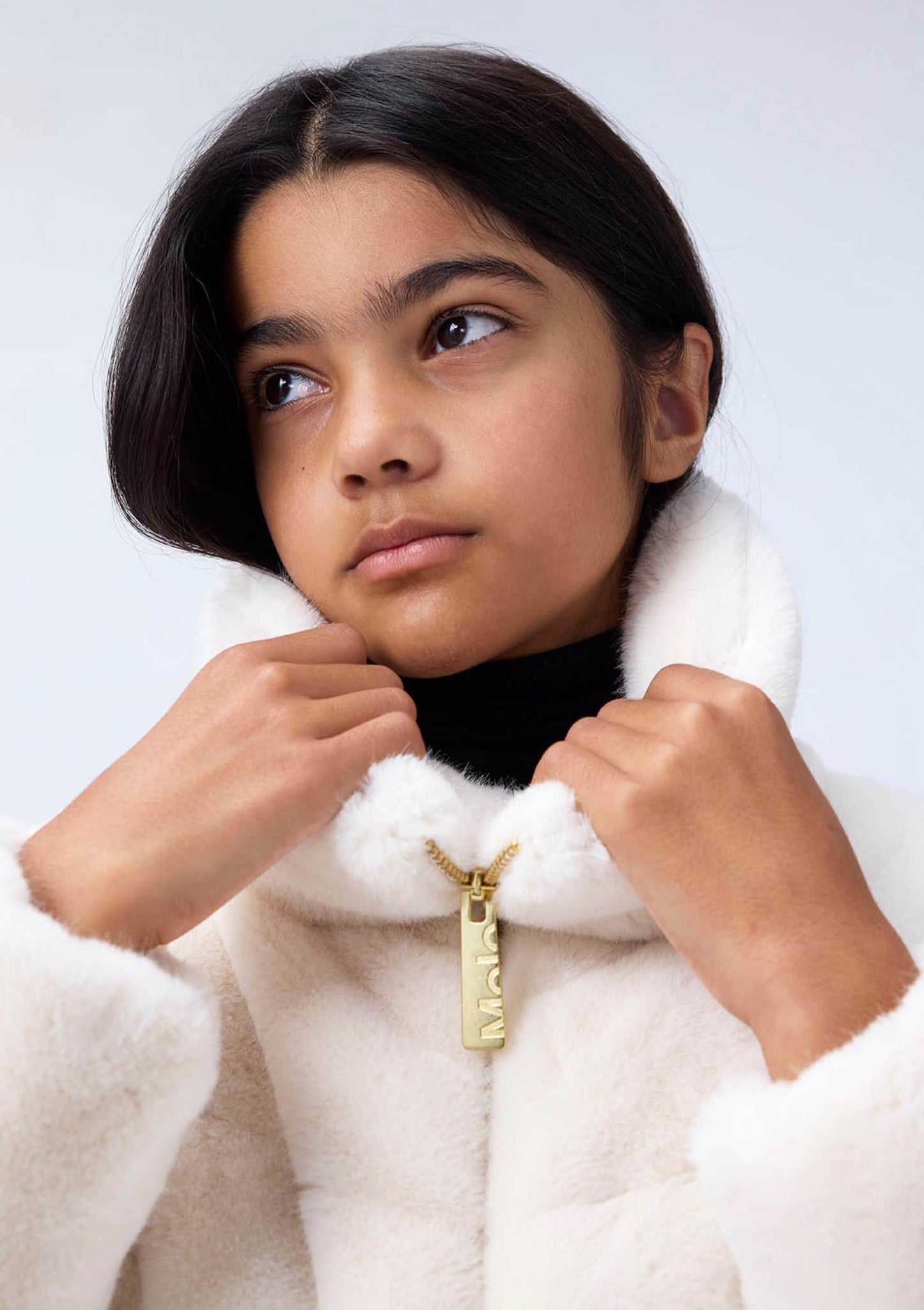 Chaqueta Acolchada de Pelo Sintético Blanco | MOLO