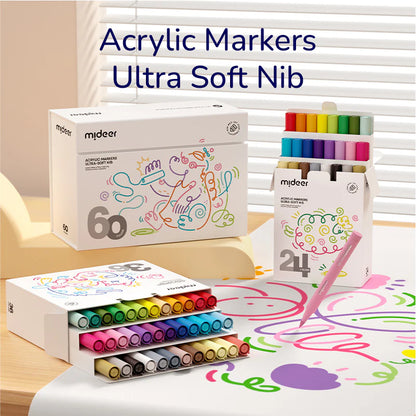 Rotuladores Acrílicos Puntas Ultra-Suave – Mideer (Pack de 12)