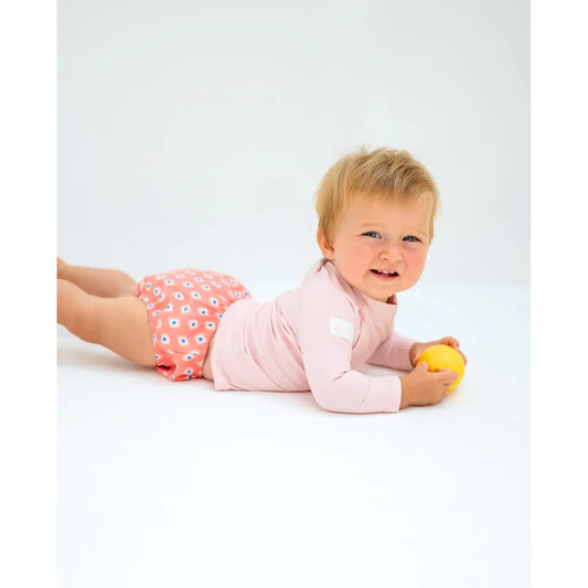 Conjunto baño bebé UPF50+ – Peach Mosaic | Badawii
