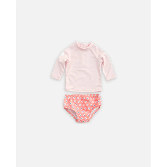 Conjunto baño bebé UPF50+ – Peach Mosaic | Badawii