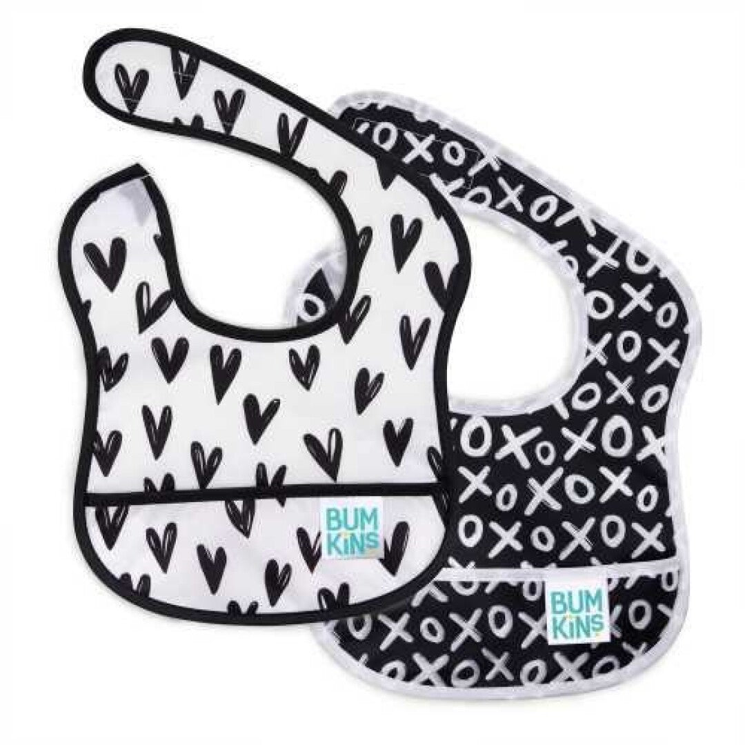 Pack 2 Baberos Starter – Bumkins (Corazones & XOXO)