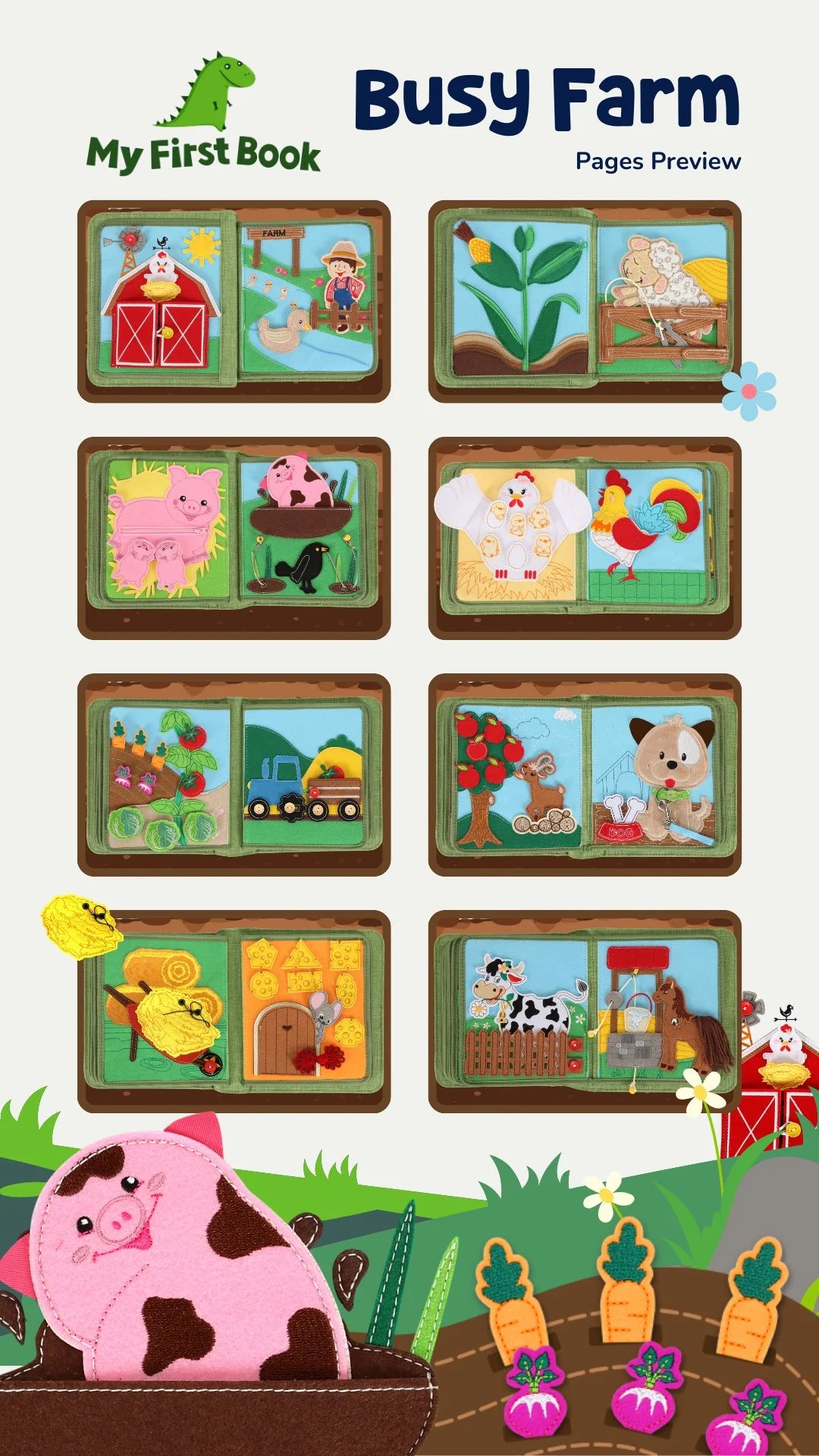 Libro Sensorial Busy Farm + Mochila – My First Book