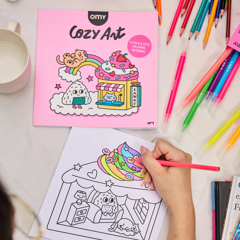 Mini Libro de Colorear “Cozy Art – Kawaii” – OMY