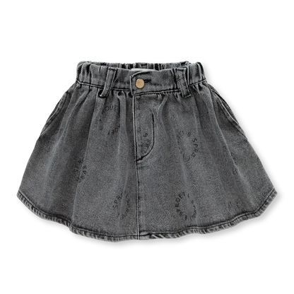 Falda Vaquera con Estampado Sproet – Washed Black | Sproet & Sprout