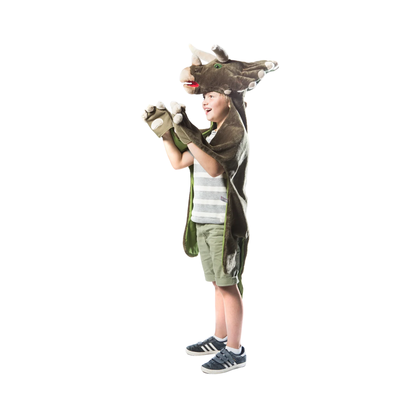 Capa Disfraz Dinosaurio Triceratops – Wild & Soft