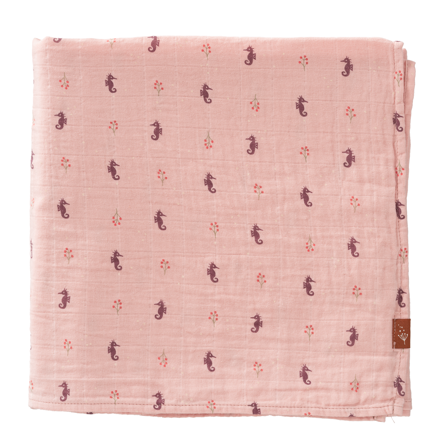 Muselina Orgánica Caballito de Mar Rosa 120x120 cm - Fresk