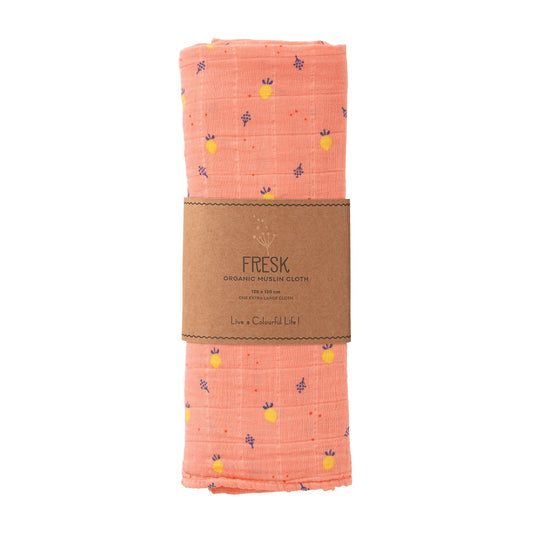 Muselina Orgánica Limas Coral 120x120 cm  - Fresk