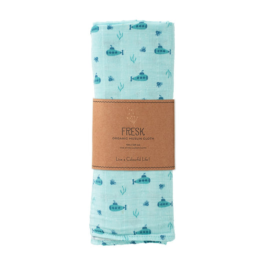 Muselina Orgánica Submarinos 120x120 cm - Fresk