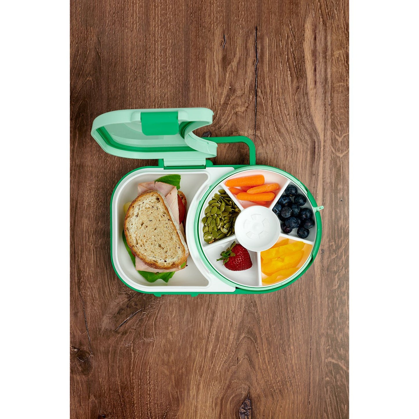 Caja de Almuerzo 2 en 1 con Spinner – Sage Green