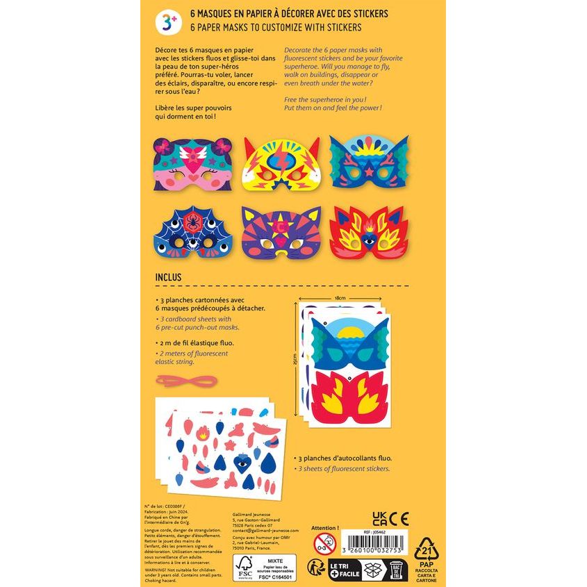 Super Masks – Máscaras de Superhéroes para Decorar | OMY x Gallimard Jeunesse