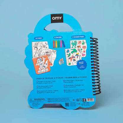 Libro de Pintar Dino – OMY (con ceras y pegatinas)