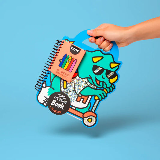 Libro de Pintar Dino – OMY (con ceras y pegatinas)