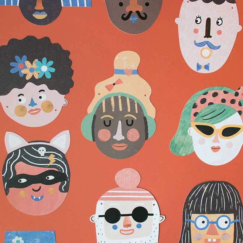 Make New Friends – Guirnaldas con caras y pegatinas | Londji