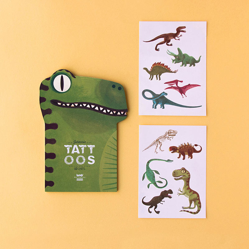 Dinosaur Tattoos Set de tatuajes temporales · Londji