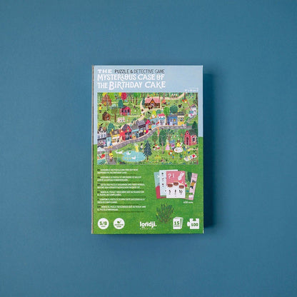 Puzzle The Mysterious Case of the Birthday Cake + Juego de detectives (100 piezas) | Londji