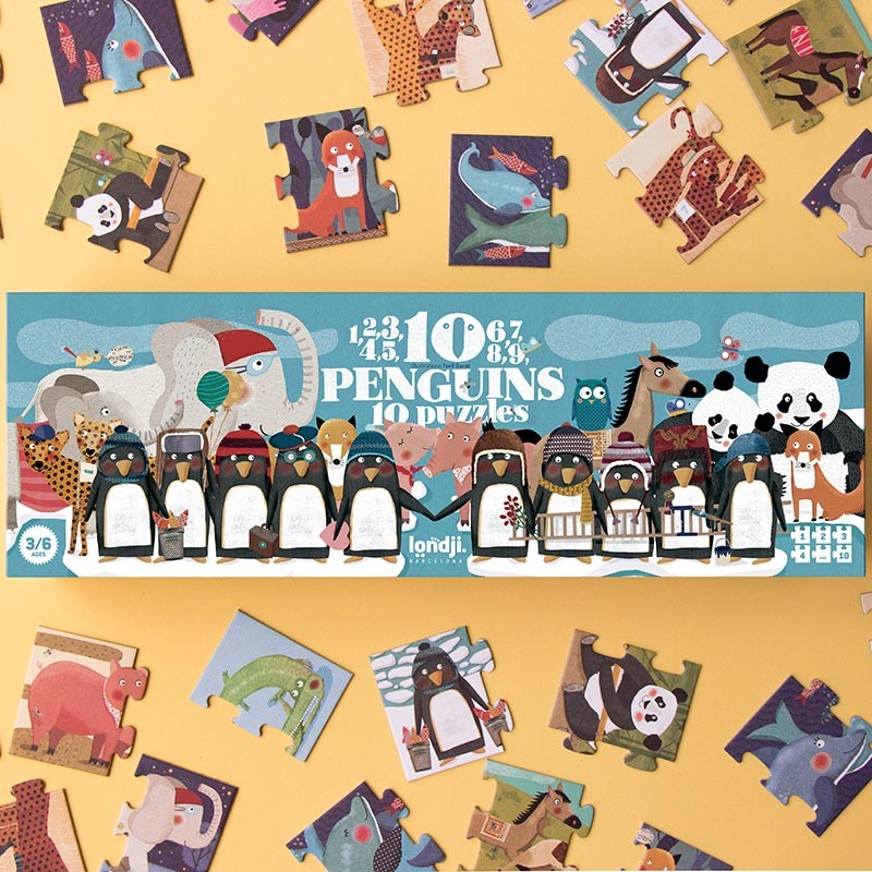 Progressive Puzzle “10 Penguins” | Londji
