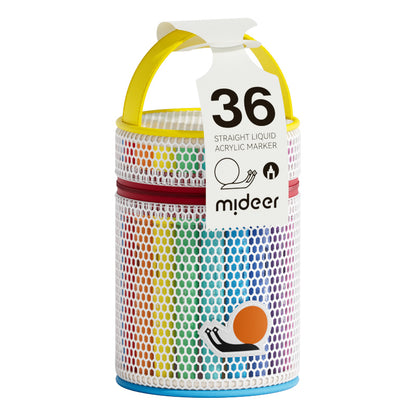 Rotuladores acrílicos Mideer Punta Pincel – Set de 36 colores