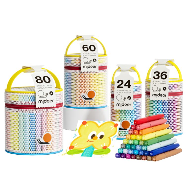 Tuba of 80 Acrylic Markers – Brush Tip | Mideer