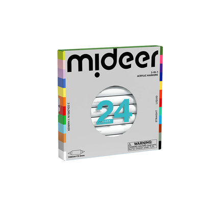 Rotuladores acrílicos 2-en-1 – 24 colores | mideer