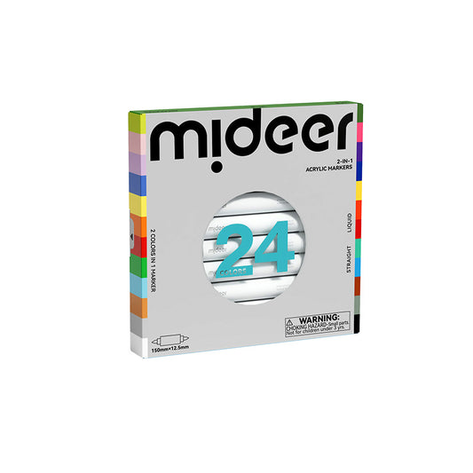 Rotuladores acrílicos 2-en-1 – 24 colores | mideer
