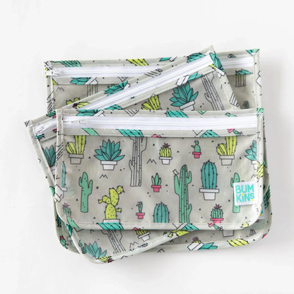Set de 3 Neceseres con Frontal Transparente – Cactus