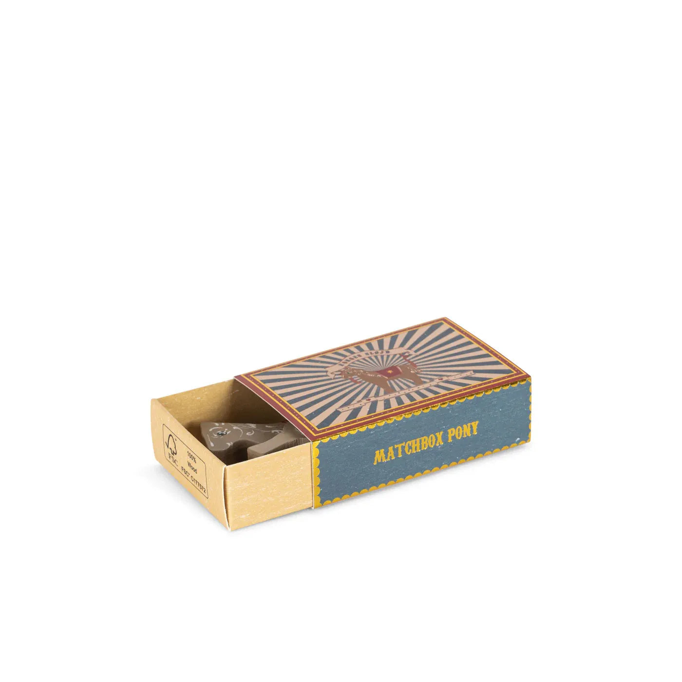 Caja de cerillas con animal de madera - Konges Sløjd