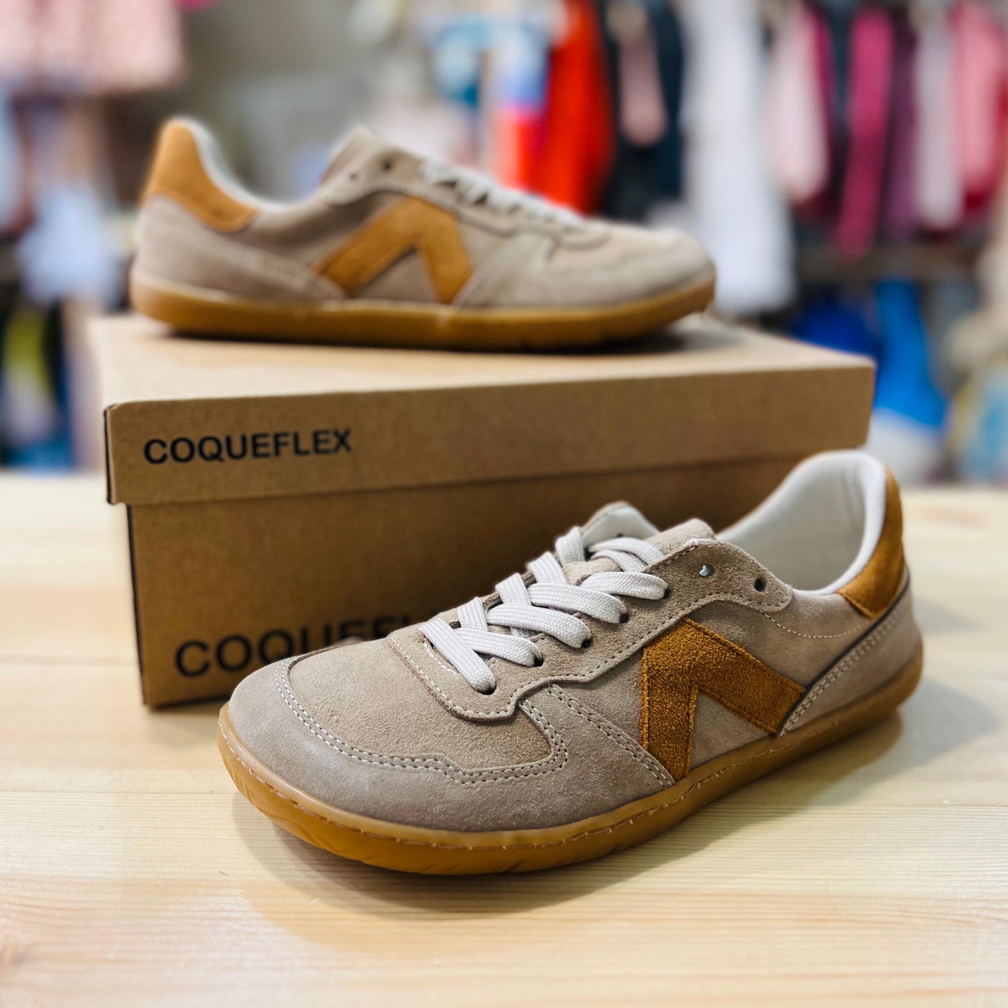 Zapatillas Barefoot Serraje Piedra | Coqueflex