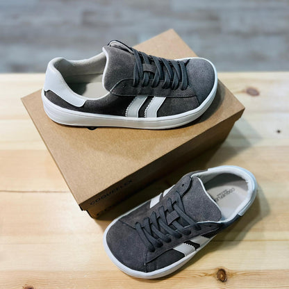Zapatillas Barefoot Adulto “Suede Micropelle” Gris/White – Coqueflex