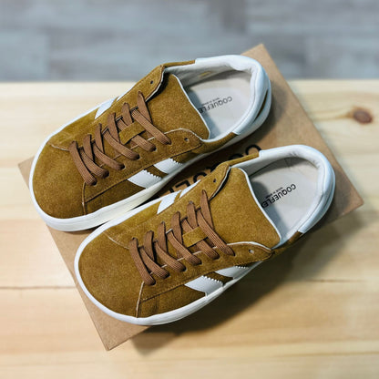 Zapatillas Barefoot Adulto “Cow Suede Micropelle” Tabaco/Blanco – Coqueflex