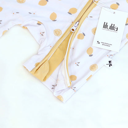 Pijama Corto Zippy Romper de Verano de Bambú – Lemons | Lilulila