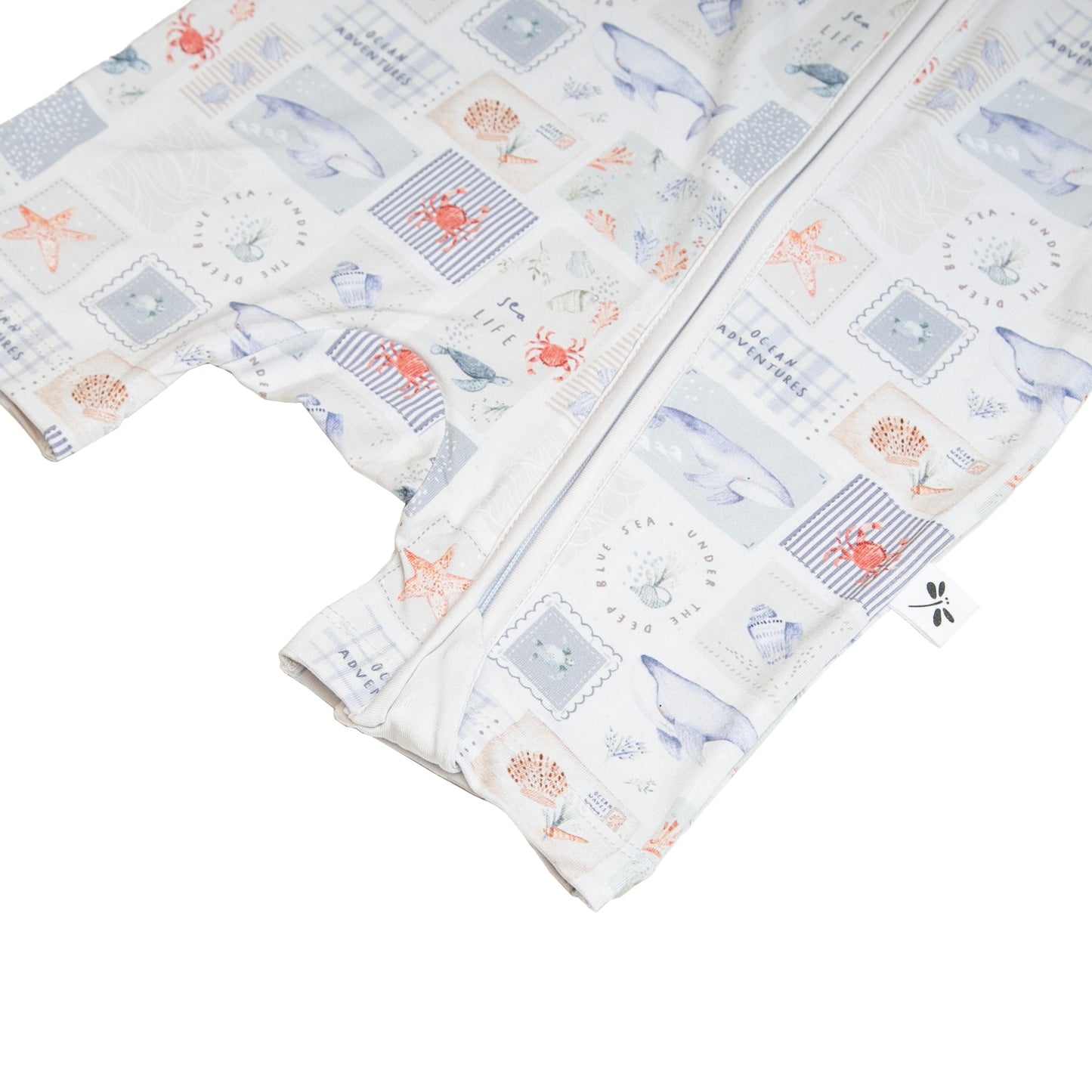 Pijama Corto Zippy Romper de Verano de Bambú – Ocean Life | Lilulila