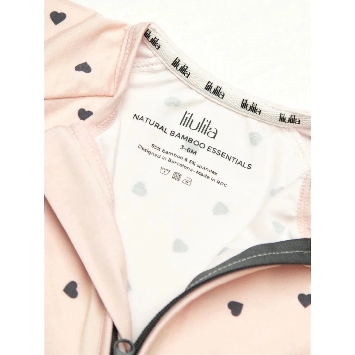 Pijama Zippy Romper de Bambú – Little Hearts | Lilulila