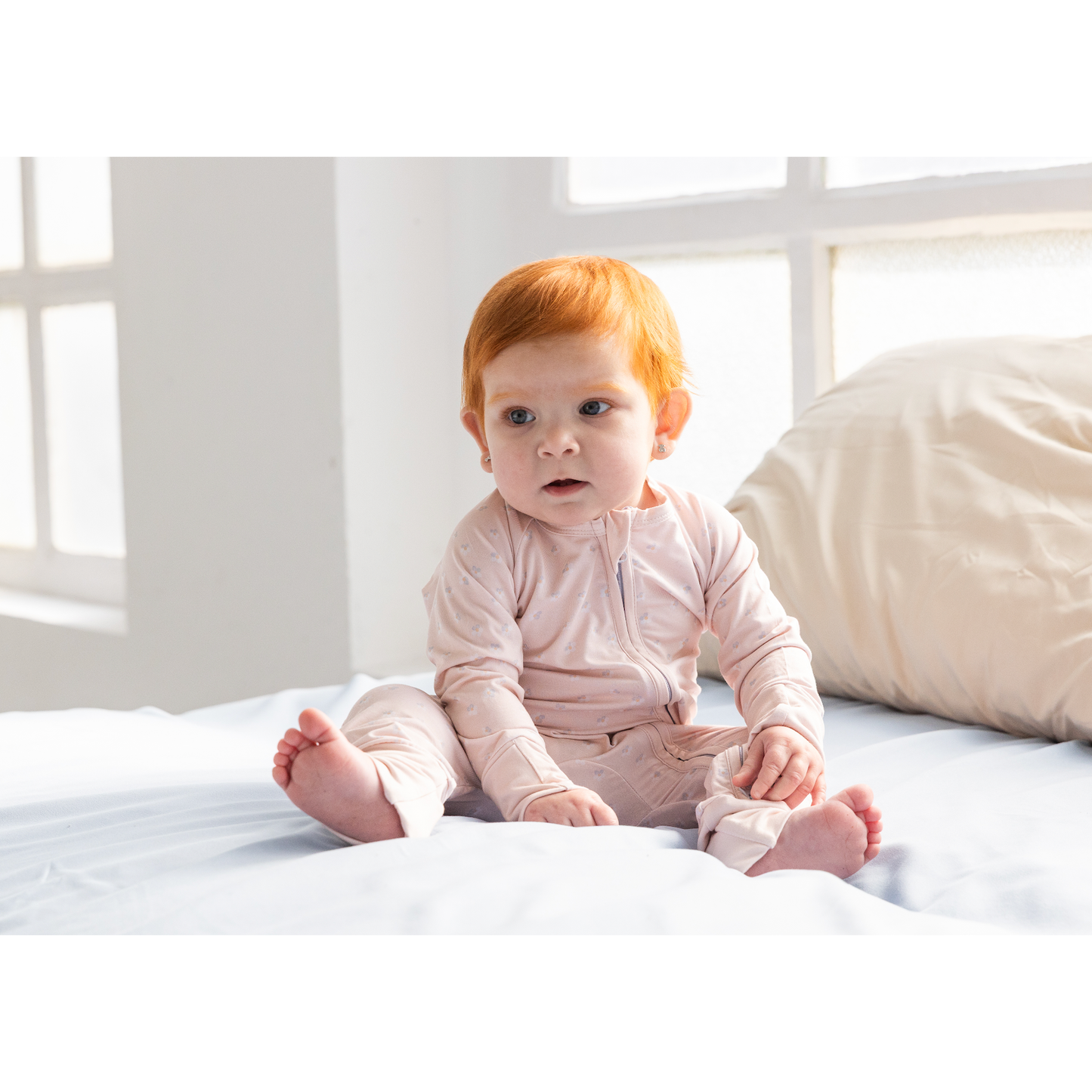 Pijama Zippy Romper de Bambú – Coral Flower | Lilulila