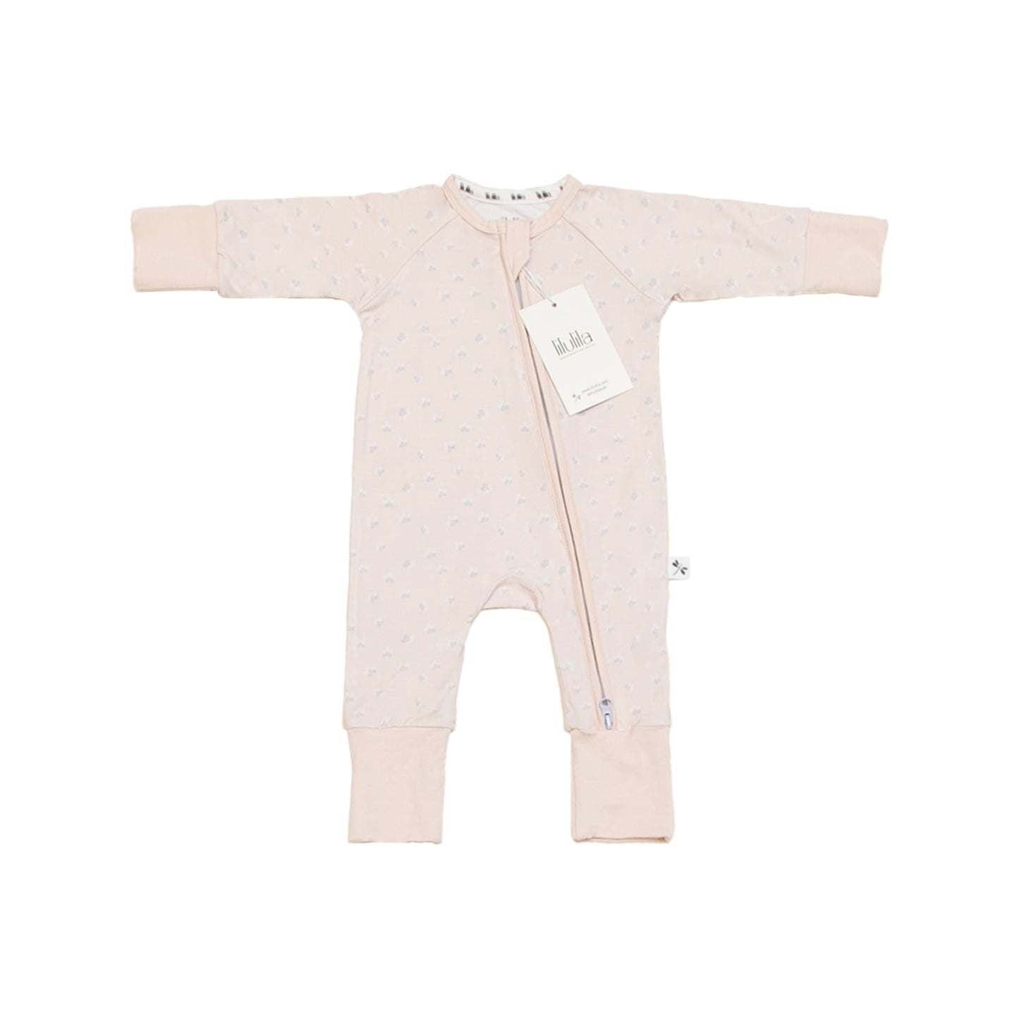 Pijama Zippy Romper de Bambú – Coral Flower | Lilulila