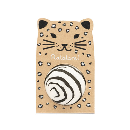 Pelota Saltarina Cebra (10 cm) con Caja Leopardo Ratatam