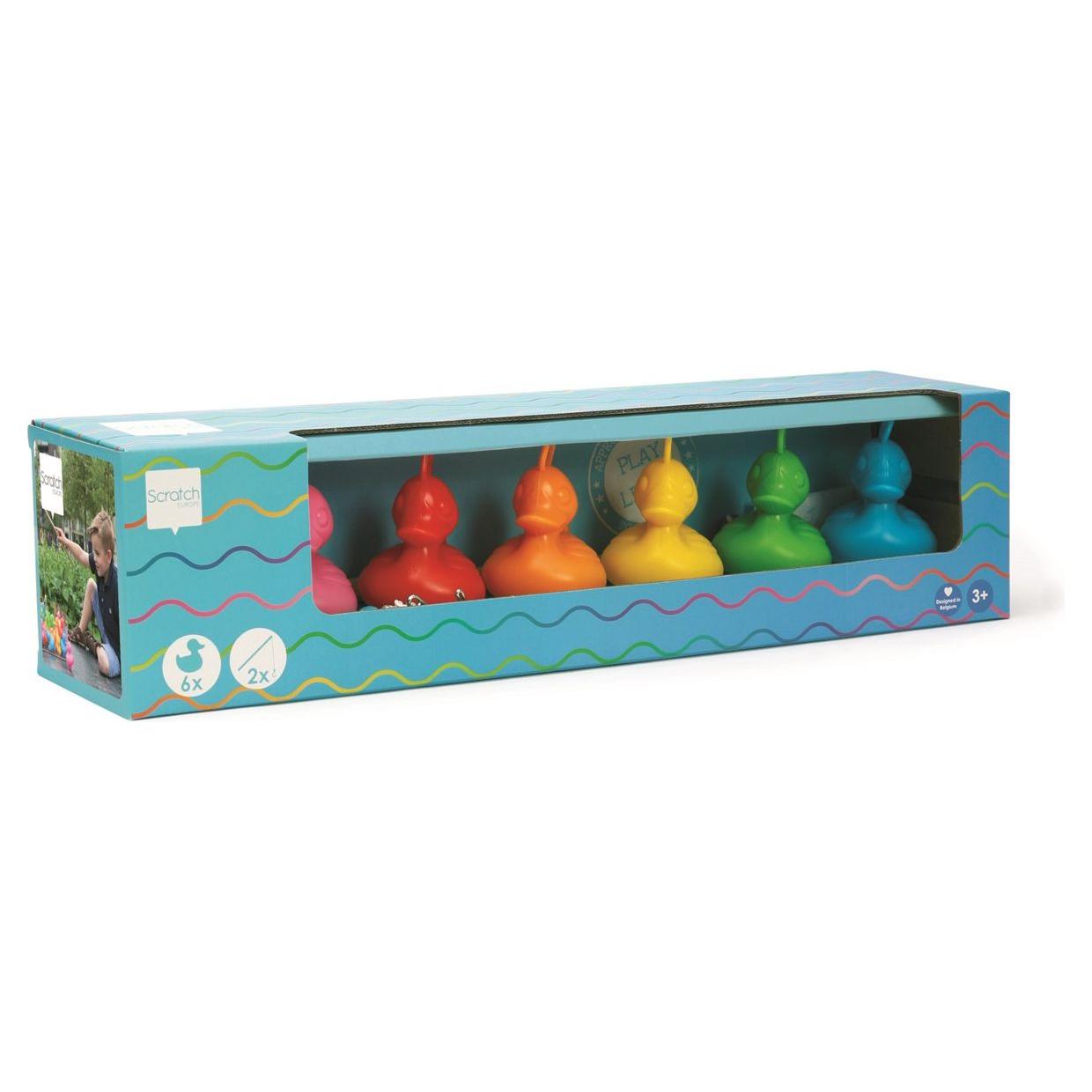 Set de 6 Patitos Arcoíris para Pescar con 2 Cañas – Scratch Europe