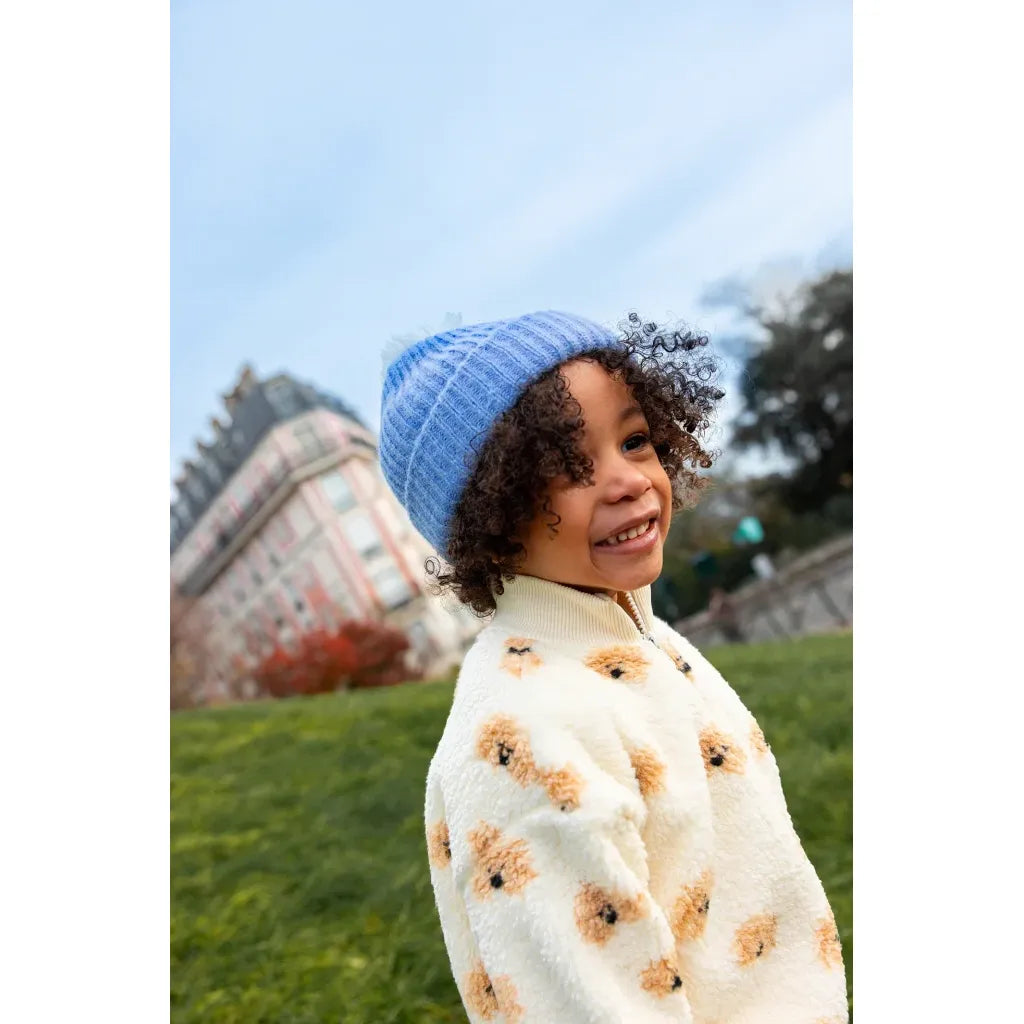 Sudadera Teddy con Cremallera y Perros – Ivory | Sproet & Sprout